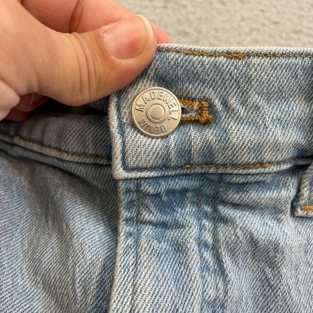 Madewell The Perfect Mid Length Jean Short Womens 30 10 Denim Distress Festival